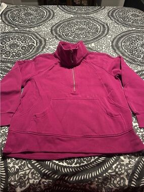 lululemon athletica Bright Magenta Half-Zip Pullover, oversized tunic.